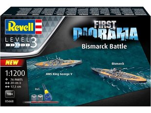 Revell - First Diorama Set - Bismarck Battle mudeli komplekt, 1/1200, 05668 цена и информация | Конструкторы и кубики | kaup24.ee