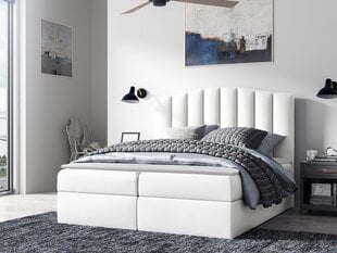 Континентальная кровать BEATRIZ-ekoskóra Soft 017 (белая)-160x200 см цена и информация | Кровати | kaup24.ee