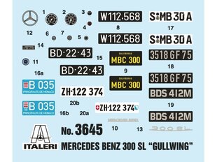 Сборная пластиковая модель. Italeri - Mercedes-Benz 300 SL "Gullwing", 1/24, 3645 цена и информация | Конструкторы и кубики | kaup24.ee
