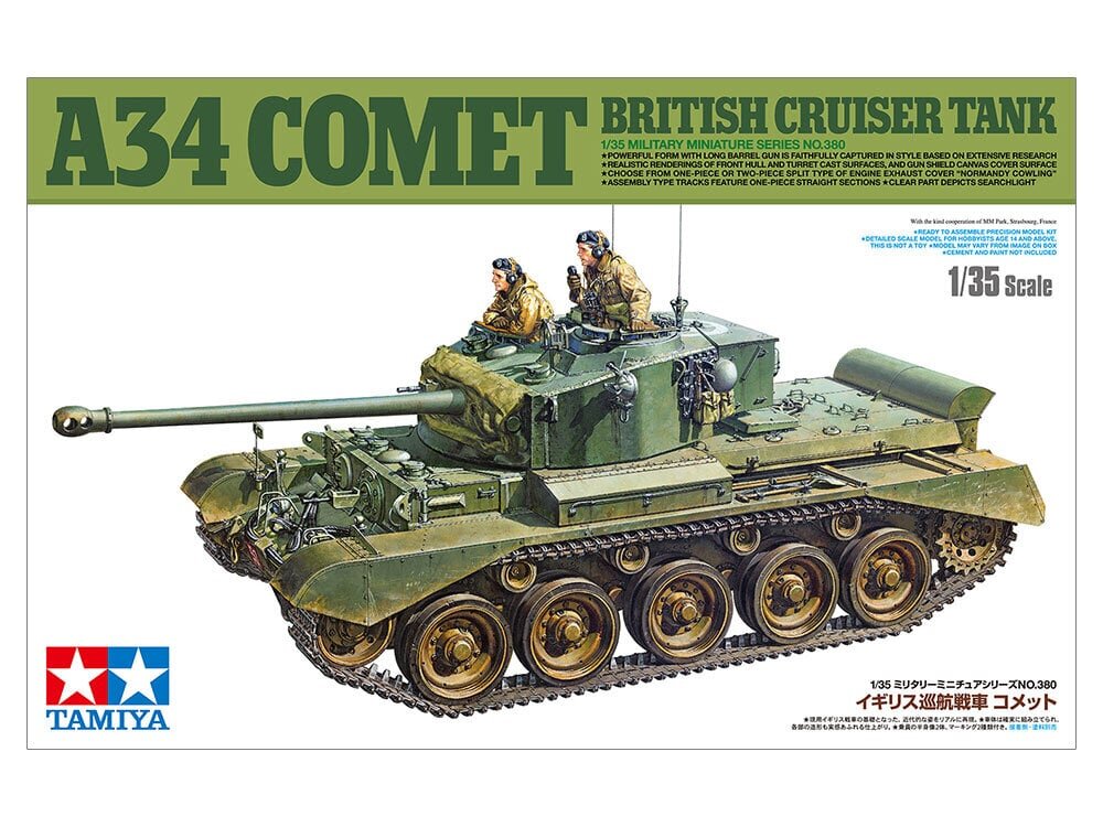 Tamiya - A34 Comet British Cruiser Tank, 1/35, 35380 цена и информация | Poiste mänguasjad | kaup24.ee