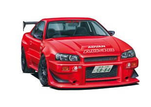 Aoshima - MCR BNR34 Nissan Skyline GT-R '02, 1/24, 06351 цена и информация | Конструкторы и кубики | kaup24.ee
