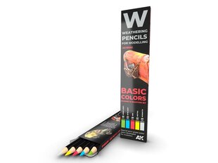 AK Interactive - Weathering Pencils BASIC COLORS Shading & Demotion Set (pliiatsite komplekt), AK10045 hind ja info | Kunstitarbed, voolimise tarvikud | kaup24.ee