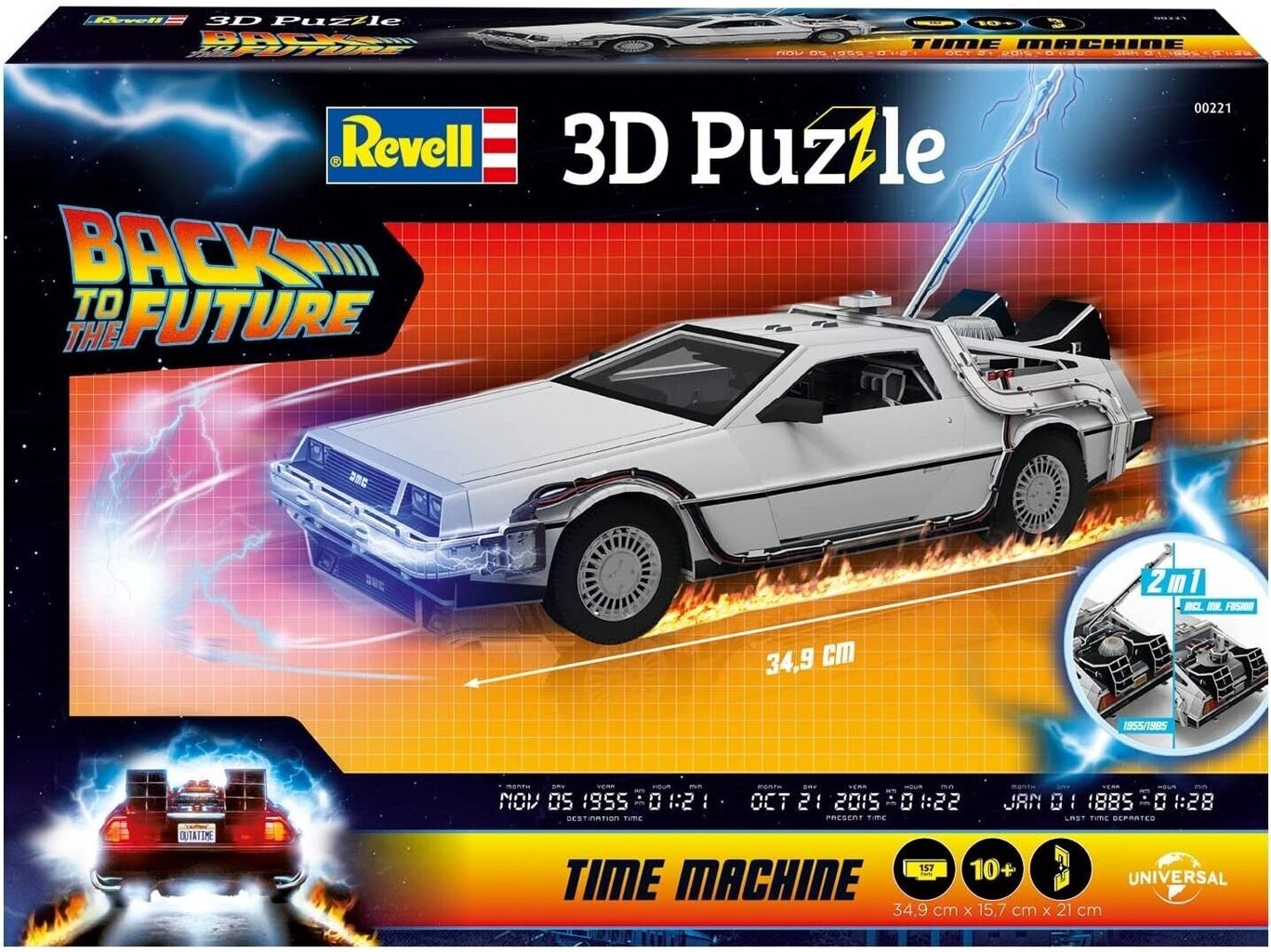 Revell - 3D Puzzle Time Machine - Back to the Future, 00221 hind ja info | Pusled | kaup24.ee