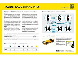 Heller - Talbot Lago Grand Prix mudeli komplekt, 1/24, 56721 hind ja info | Klotsid ja konstruktorid | kaup24.ee