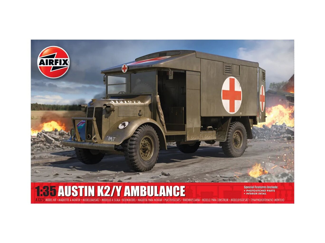 Airfix - British Army Austin K2/Y Ambulance, 1/35, A1375 hind ja info | Klotsid ja konstruktorid | kaup24.ee