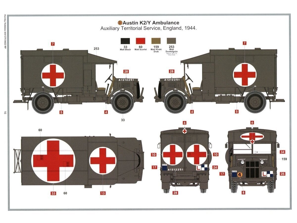 Airfix - British Army Austin K2/Y Ambulance, 1/35, A1375 hind ja info | Klotsid ja konstruktorid | kaup24.ee