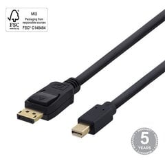 Deltaco, DisplayPort - miniDisplayPort, 4K UHD, 1 m цена и информация | Кабели и провода | kaup24.ee
