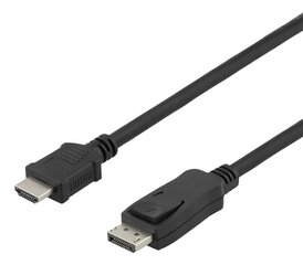 Deltaco, DisplayPort į HDMI, 4K UHD, 1 m hind ja info | Kaablid ja juhtmed | kaup24.ee