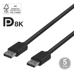 Deltaco, DisplayPort, 8K, DP 1.4, 1 m цена и информация | Кабели и провода | kaup24.ee
