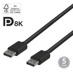 Deltaco, DisplayPort, 8K, DP 1.4, 1 m hind ja info | Kaablid ja juhtmed | kaup24.ee