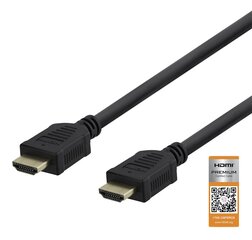 Deltaco, Premium High Speed HDMI, 4K UHD, 0.5 m hind ja info | Kaablid ja juhtmed | kaup24.ee