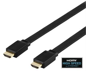 Deltaco, Flat High Speed su Ethernet HDMI, 4K UHD, 2 m hind ja info | Kaablid ja juhtmed | kaup24.ee