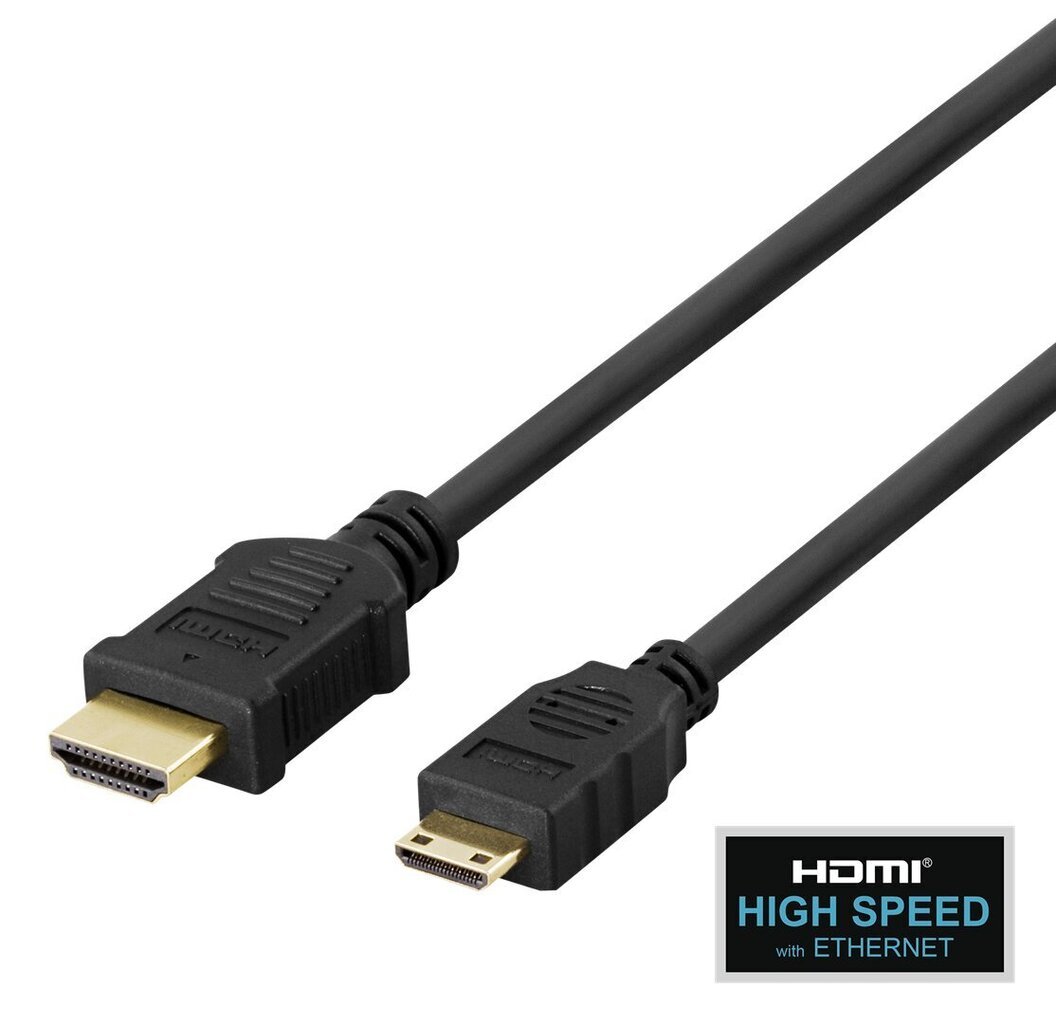 Deltaco, HDMI - micro HDMI, 4K UHD in 60Hz, 2 m hind ja info | Kaablid ja juhtmed | kaup24.ee