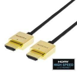 Deltaco, Ultra-thin HDMI, 4K UHD, 2 m hind ja info | Kaablid ja juhtmed | kaup24.ee