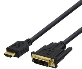 Deltaco, 1080p, DVI-D Single Link, 1 m hind ja info | Kaablid ja juhtmed | kaup24.ee