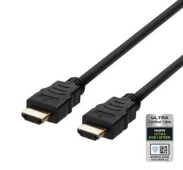 Deltaco Ultra High Speed HDMI kabelis 0.5m. hind ja info | Kaablid ja juhtmed | kaup24.ee