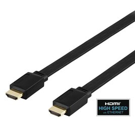 Deltaco, HDMI-HDMI plokščias, High Speed, 4K UHD, 3 m hind ja info | Kaablid ja juhtmed | kaup24.ee