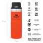 Terminis puodelis The Trigger-Action Travel Mug Classic 0,47L oranžinis цена и информация | Termosed, termostassid | kaup24.ee