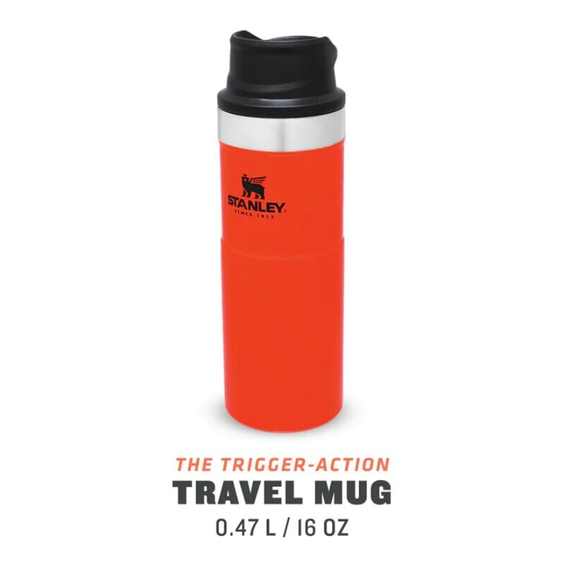 Terminis puodelis The Trigger-Action Travel Mug Classic 0,47L oranžinis цена и информация | Termosed, termostassid | kaup24.ee