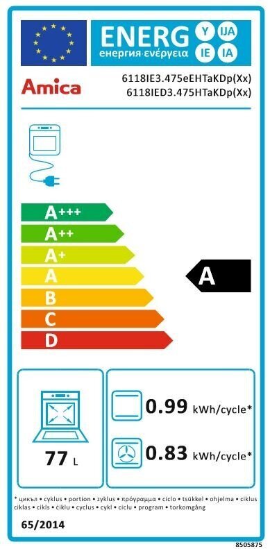 Amica 6118IED3.475HTaKDp xx hind ja info | Elektripliidid | kaup24.ee