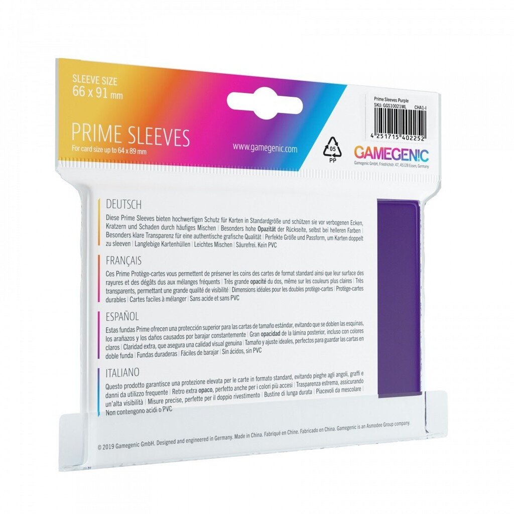 Gamegenic Gamegenic: Prime CCG Sleves eves 66x91mm Purple 100 hind ja info | Lauamängud ja mõistatused | kaup24.ee