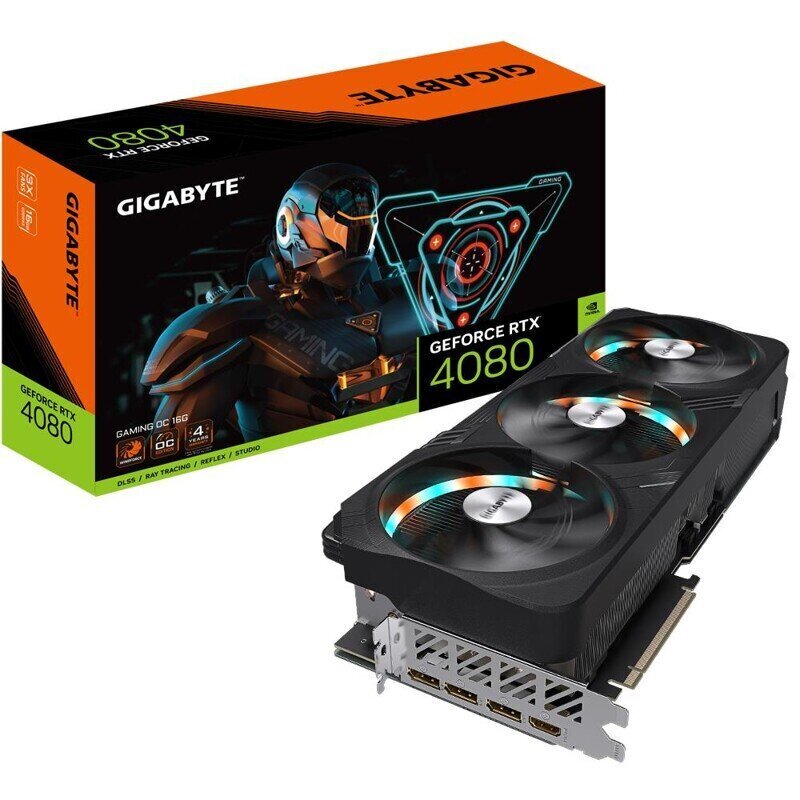 Gigabyte NVIDIA GeForce RTX 4080, 16 GB|GDDR6X|256 bit|PCIE 4.0 16x|GPU 2535 MHz|1xHDMI|3xDisplayPort|GV-N4080GAMINGOC-16GD hind ja info | Videokaardid (GPU) | kaup24.ee