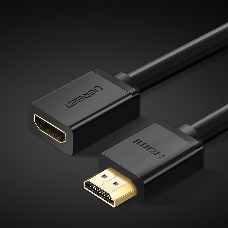 Ugreen HD107 10140, HDMI (female) - HDMI (male) cable adapter 4K 10,2 Gbps 340 Mhz audio ethernet 0,5 m black hind ja info | Kaablid ja juhtmed | kaup24.ee