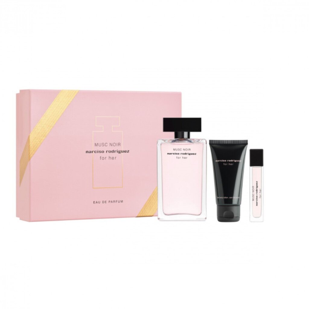 Naiste komplekt Narciso Rodriguez Her Musc Noir: Eau de Parfum EDP 100 ml + Eau de Parfum EDP 10 ml + kehakreem 50 ml hind ja info | Naiste parfüümid | kaup24.ee