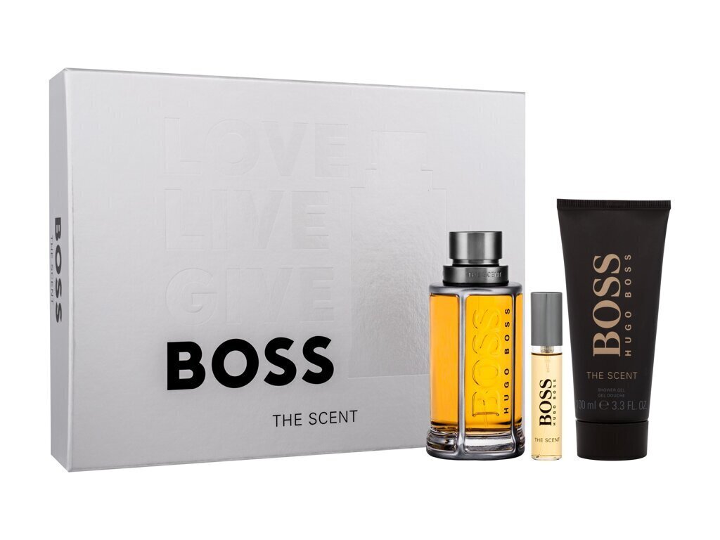 Komplekt Hugo Boss meestele: Tualettvesi EDT, 100ml + 10 ml + dušigeel, 100ml hind ja info | Meeste parfüümid | kaup24.ee