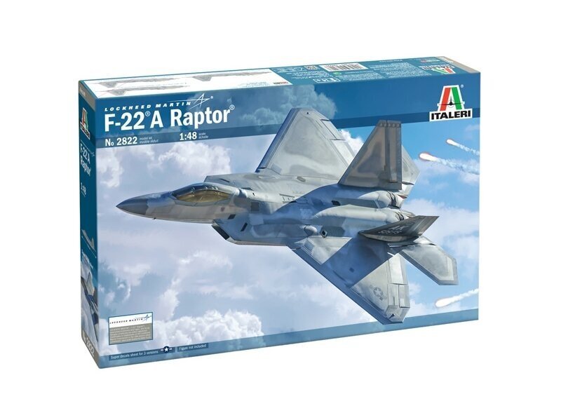 Italeri - F-22 Raptor, 1/48, 2822 цена и информация | Klotsid ja konstruktorid | kaup24.ee