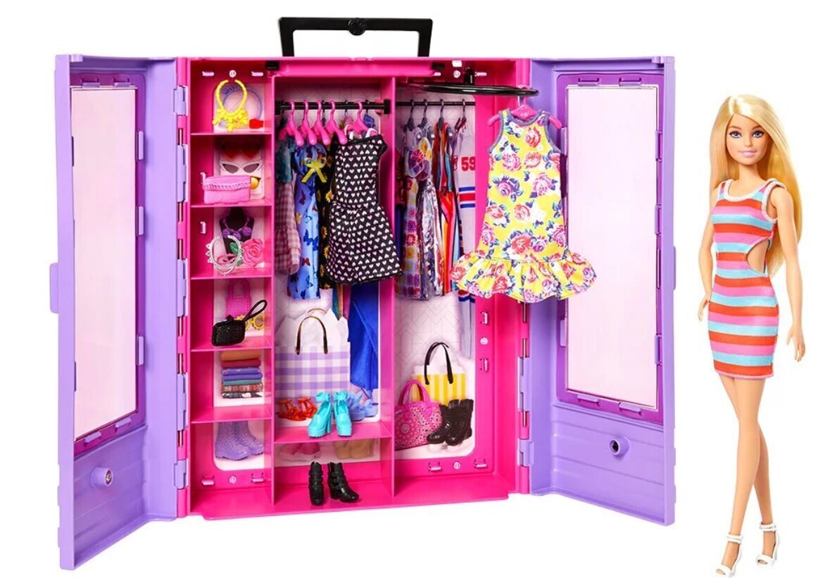 Barbie riidekapp koos aksessuaaridega, HJL66 цена и информация | Tüdrukute mänguasjad | kaup24.ee