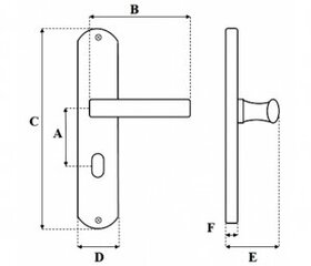 Pluton ukselingid (32mm), komplekt, pruun hind ja info | Ukselingid | kaup24.ee