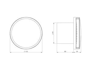 Elektriventilaator Europlast E-Extra EAT100G, Ø100mm, sulgurkaanega, kuullaagriga, kuldne цена и информация | Вентиляторы для ванной | kaup24.ee