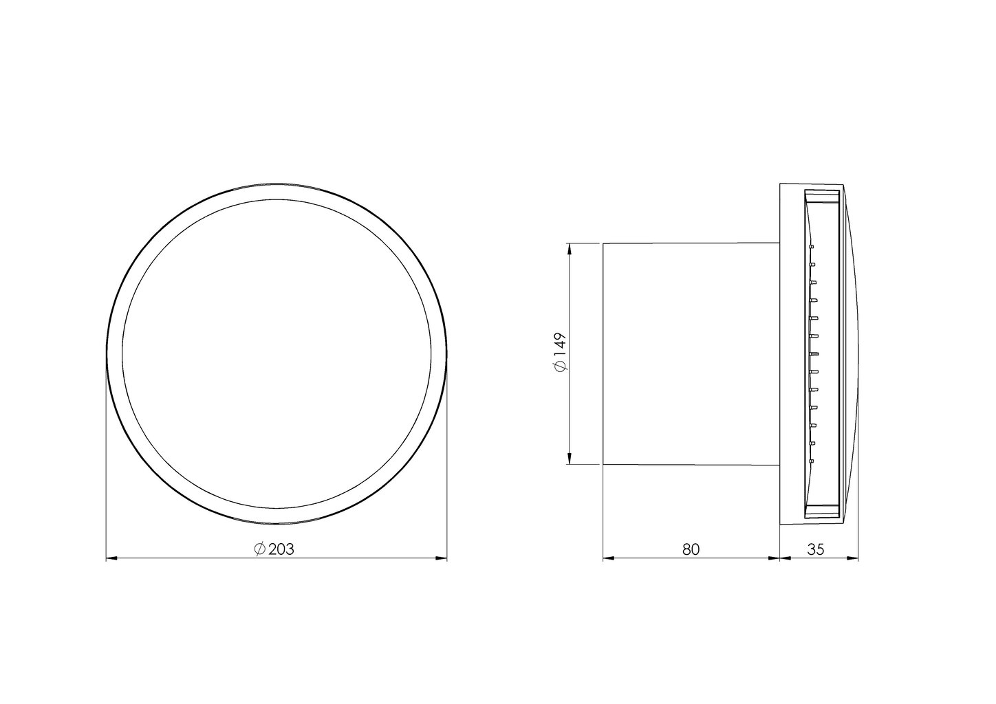 Elektriventilaator Europlast E-Extra EAT150T, Ø150mm, sulgurkaanega, kuullaagriga, taimeri hind ja info | Vannitoa ventilaatorid | kaup24.ee