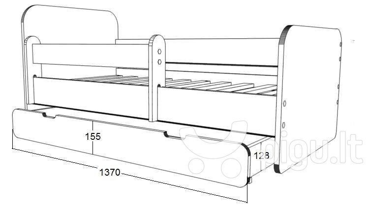 Lastevoodi koos madratsi POLA 5 170x70 cm ja voodipesukastiga hind ja info | Lastevoodid | kaup24.ee