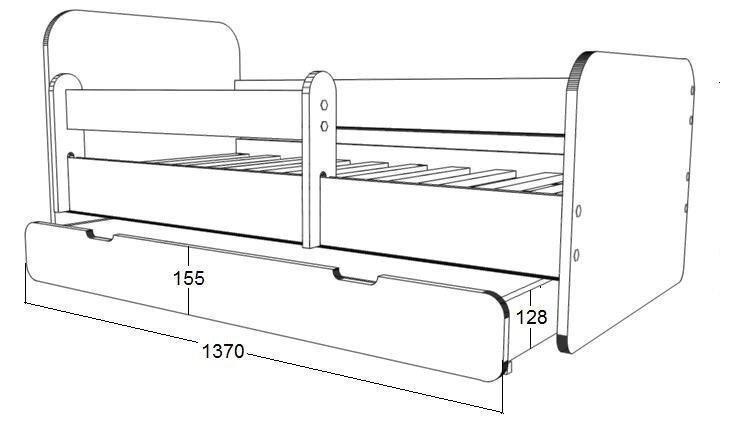 Lastevoodi koos madratsi POLA 6 160x80 cm ja voodipesukastiga hind ja info | Lastevoodid | kaup24.ee