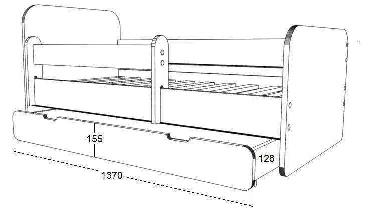 Lastevoodi koos madratsi POLA 16 160x80 cm ja voodipesukastiga hind ja info | Lastevoodid | kaup24.ee