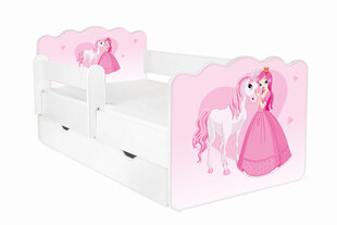 Кровать с матрасом, ящиком для белья и съемной защитой ALEX 9, 140x70 см цена и информация | Детские кровати | kaup24.ee