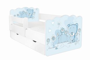 Lastevoodi koos madratsi ALEX 12 140x70 cm, voodipesukasti ja eemaldatava kaitsepiirdega hind ja info | Lastevoodid | kaup24.ee