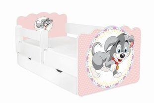 Кровать с матрасом, ящиком для белья и съемной защитой ALEX 50, 140x70 см цена и информация | Детские кровати | kaup24.ee