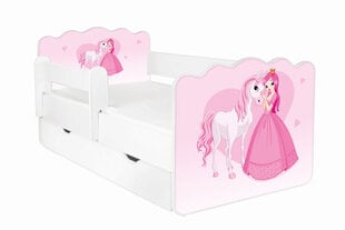 Кровать с матрасом, ящиком для белья и съемной защитой ALEX 9, 160x80 см цена и информация | Детские кровати | kaup24.ee
