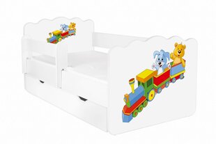 Lastevoodi koos madratsi ALEX 19 160x80 cm, voodipesukasti ja eemaldatava kaitsepiirdega hind ja info | Lastevoodid | kaup24.ee