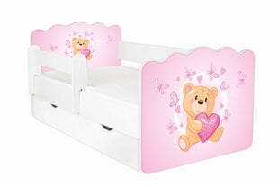 Кровать с матрасом, ящиком для белья и съемной защитой ALEX 23, 160x80 см цена и информация | Детские кровати | kaup24.ee