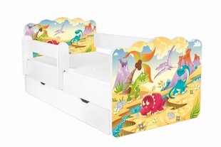Кровать с матрасом, ящиком для белья и съемной защитой ALEX 32, 160x80 см цена и информация | Детские кровати | kaup24.ee