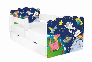 Кровать с матрасом, ящиком для белья и съемной защитой ALEX 33, 160x80 см цена и информация | Детские кровати | kaup24.ee