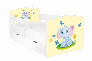 Кровать с матрасом, ящиком для белья и съемной защитой ALEX 40, 160x80 см цена и информация | Детские кровати | kaup24.ee