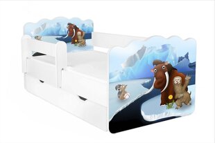 Кровать с матрасом, ящиком для белья и съемной защитой ALEX 68, 160x80 см цена и информация | Детские кровати | kaup24.ee