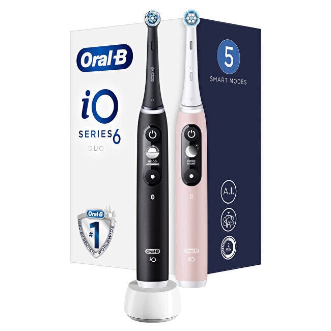 Oral-B iO6 Series Duo Pack Black / Pink Sand hind ja info | Elektrilised hambaharjad | kaup24.ee