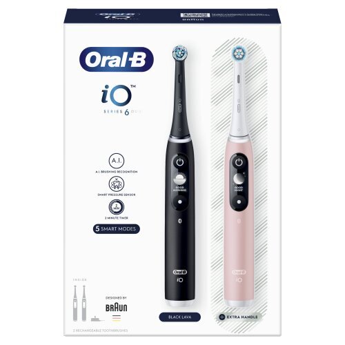 Oral-B iO6 Series Duo Pack Black / Pink Sand цена и информация | Elektrilised hambaharjad | kaup24.ee