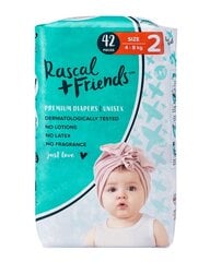 Mähkmed Rascal and Friends, suurus 2 (4-8kg), 42 tk. цена и информация | Подгузники | kaup24.ee